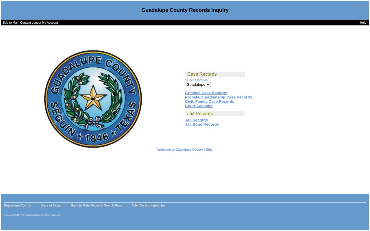 Guadalupe County official public-access portal for jail booking record search